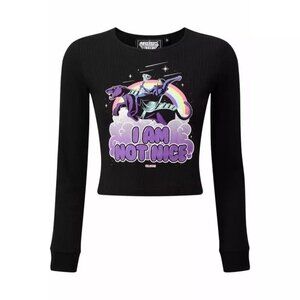 Killstar ✦ Skeletor Not Nice Thermal Crop Top ✦ Licensed Graphic Tee NWT Goth